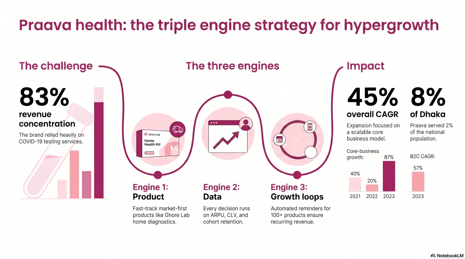 Directing a healthcare startup through multi-year hypergrowth strategy infographic
