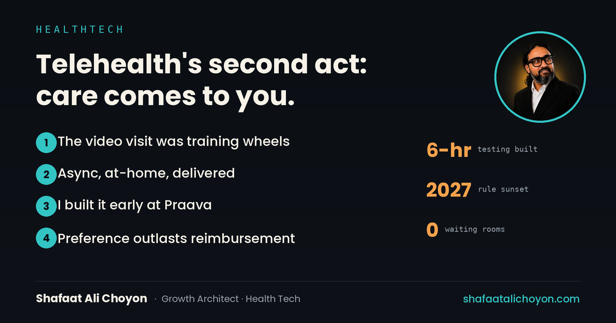 Telehealth's second act — care that comes to you